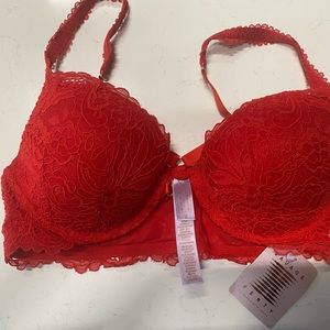fenty bra romantic lace push up goji berry